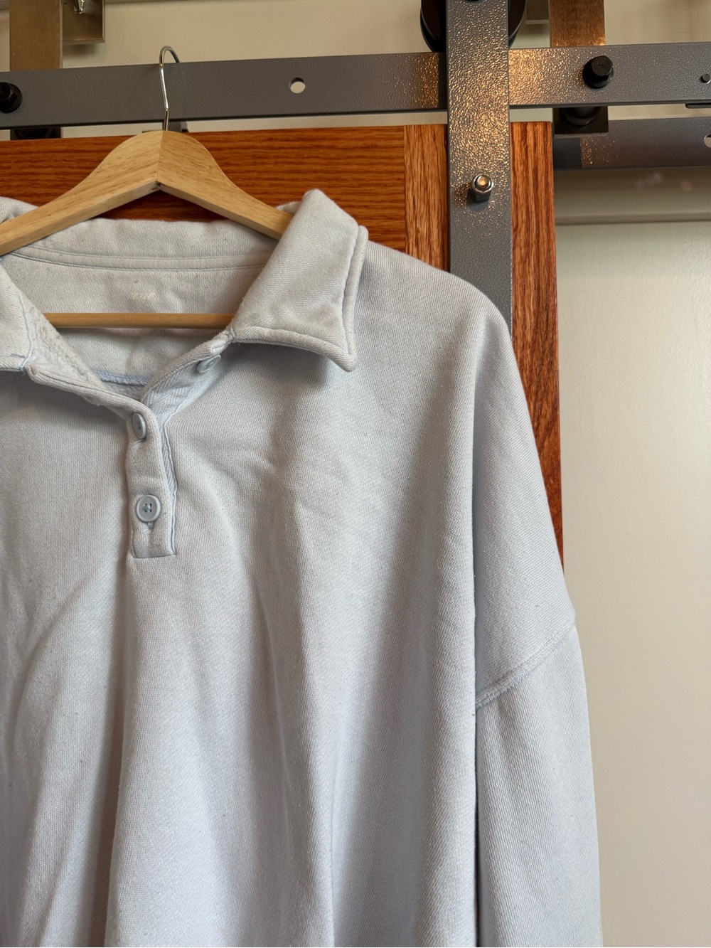 aerie Pale Blue Polo Pullover